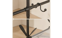 Foldable Double Rod Clothes Rack Space-Saving Double Rod Drying Rack Adjustable Telescopic for Students
