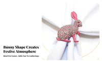 Easter Bunny Napkin Holder Rhinestone Embellished Gilded Hare Napkin Buckle Elegant Crafted Metal Easter Serviette Holder for Holiday Parties