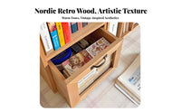 Vertical Book Rack with Drawer Multi-Functional Desktop Organizer for Study Room