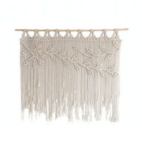 Macrame Wall Hanging with Wooden Dowel Bohemian for Doorway