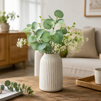 Artificial Eucalyptus Green Plant, 34cm, Silk, White Leaves, For Interior, Wedding Decoration, Artificial Houseplant