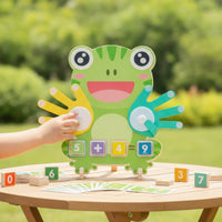 Educational Wooden Math Board with Clock Arithmetic Wooden Counting Board with Clock Preschool Manipulative Kindergarten for Preschoolers