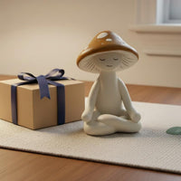 Meditation Fungi Figurine Cute Design Meditation Fungi Statue Polished Finish