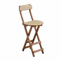 Folding Stool with Woven Backrest French design for Dessert Shop, Bar, homeowners