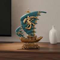 2 Pieces Housewarming Gift Elephant Statue Hand Painted Feng Shui Elephant Decor Handmade Stable Base for Office, Desk