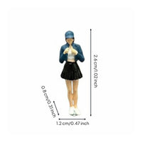 1/64 scale Miniature short skirt Woman Figurine Collectible Painted Resin Figurine Bright Color Miniature Figure Statue for Shelf, Dollhouse