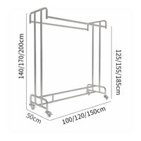 Mobile Double Bar Garment Rack Heavy Duty Double Rail Rolling Clothes Rack Store Fixture for Boutique