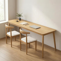 Long Rectangular Desk Modern Design Wood Writing Desk Wide Tabletop Long Study Table