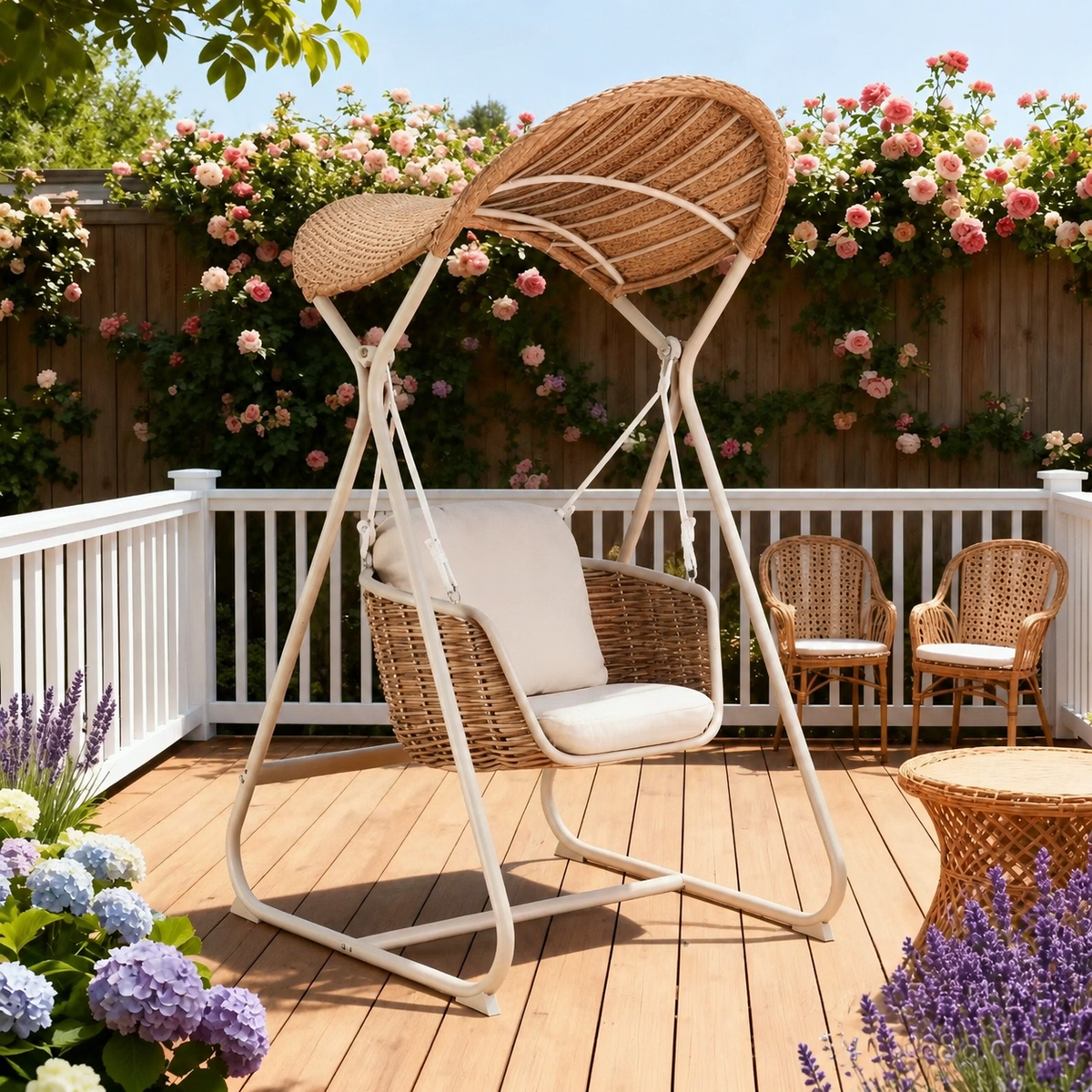 Hanging Chair Single Person Outdoor Waterproof Aluminum Alloy Garden Swing With Cushion