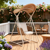 Hanging Chair Single Person Outdoor Waterproof Aluminum Alloy Garden Swing With Cushion