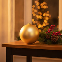 Matte Gold Christmas Ball Ornament Satin Christmas Ornament Minimalist Bauble Odorless for Mantel, Storefront