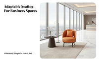 Light Luxury Design Upholstered Swivel Barrel Chair Comfortable Cushioning Commercial Seating Ergonomic Design Indoor Furniture High-Density Foam for Interior Designers, Apartment Dwellers, Hotel Lobby, Sales Center, Reception Area, Living Room