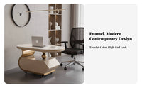 Mobile C-Shaped Table Movable with casters Living Room Furniture Rolling Casters Sturdy Construction for distant Workers