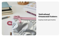 Quilted Writing Instrument Pouch Portable Bowknot Storage Pouch Lightweight