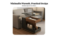 Adjustable Sofa Side Table with Rotating Top Mobile Laptop Cart Coffee Table Storage Cart Built-in Speaker and USB Port for Daily Use Suitable for Apartment Dwellers Living Room Home Office Bedside