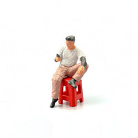 Seated Figure with Stool Painted Figurine Mini for Hobbyists