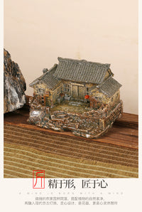 田园乡村老房子摆件小模型桌面创意微景观造景庭院客厅花盆盆栽