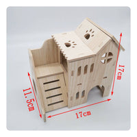 Wooden Hamster House Long-Lasting Guinea Pig Hideout Ventilated Design
