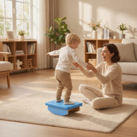 Balance Seesaw Board with Padded Top Wooden Seesaw Board Curved for Preschoolers
