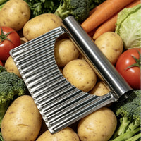 Wave Cut Potato Slicer, Stainless Steel French Fry Cutter, Multi-Function Kitchen Tool
