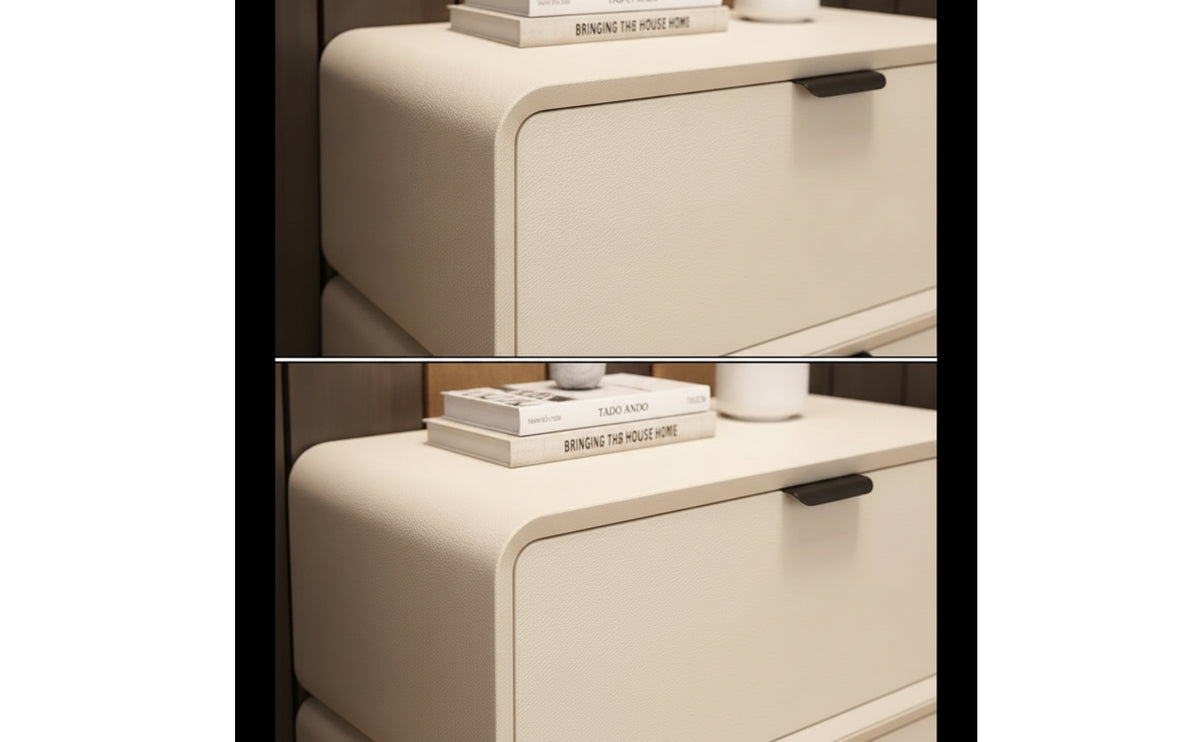Bedside Cabinet Solid Wood Nightstand with Drawers Fully Assembled Nightstand for Bedroom, Guest Room