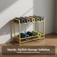 Space-Saving Exercise Mat Storage Rack Easy Retrieval Floor Standing Exercise Mat Holder Stable Design Floor Standing Foam Roller Stand Long-Lasting for Fitness Center