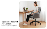 Upholstered Rolling Task Chair 360-Degree rotate Upholstered Shell Chair with casters Comfortable padding Adjustable Height