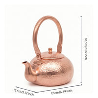 Hammered Copper Tea Kettle Compact Copper Kettle Stovetop Teapot