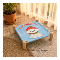 Wooden Pet Bed Detachable Raised Pet Bed Removable Cover