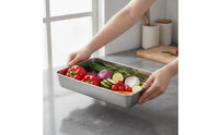 Deep Roasting Tray Oven Safe Sheet Pan with Deep Sides Stainless Steel Tray Induction-Compatible Stainless Steel Baking Pan