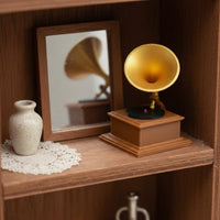 Retro Design Vintage Gramophone Miniature Photography Prop Miniature Phonograph Model Detailed Reproduction Tiny Phonograph Figurine for Hobbyists, Collectors, Miniature Scene
