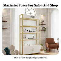 Cosmetic Display Cabinet Large Capacity Beauty Product Display Rack Thickened Panels Salon Storage Cabinet for Boutique Owners, Barbershop