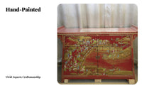 Chinese Design Entryway Cabinet Traditional Design Entryway Table Table Two Drawers Double Door Compartment for Hallway, Bedroom