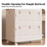 Foldable Wheeled Bin With casters Household Storage Large Capacity for Dorm Room
