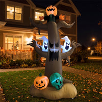 Lighted Inflatable Spooky Tree with Ghosts Bright Halloween Inflatable Tree Giant Garden Decoration Sturdy for Yard