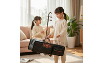 Erhu Carrying Case with Shoulder Strap Textured Double Instrument Case Portable Erhu Carry Bag for Travel