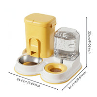 Cat Feeder and Water Dispenser Stainless Steel Pet Care Transparent Tank