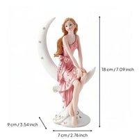 European Fairy-Themed Floral Nymph Figurine Feather Statuette Girlish Charm Appendages Heavenly Maiden Statue for Desktop, Bedroom