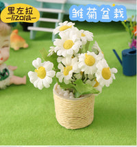 Miniature Plant Pot for Dollhouse - 1:12 Scale BJD Dollhouse Plant Decoration DIY Kit