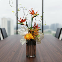 Artificial Flower Arrangement Easy to Place Fake Floral Centerpiece Low Maintenance Faux Floral Arrangement for Meeting Room