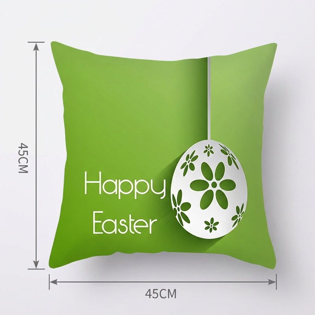 Easter Print Cushion Cover Soft Touch Pillowcase Sofa Throw Pillow Cover for Home, Living Room, Bedroom, Office