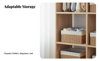 Lidded Wovenand fashion container With Handles Household Storage Space-Saving for Closet