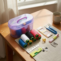 1 Piece Portable Sewing Case Sewing Box Thread Organizer Mending Kit Stainless Steel Craft Tools Suitable for Home Use Office Drawer Student Dorm Travel Luggage