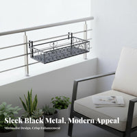 Hanging Railing storage rack areaSaving Balcony Shelf mesh Design for Fence, Gardeners