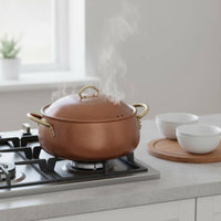 Chinese-Design Copper Pot Domed Lid Handmade Copper Pot