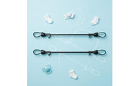 2 Pieces Adjustable Length Twin Stroller Connector Kit Easy Assembly Double Stroller Joiner Set for Parents of Twins