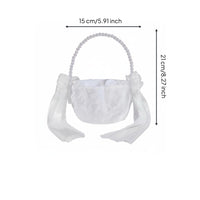 Flower Girl Basket Transparent Veil Overlay Bridal Basket Romantic Design