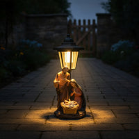 Solar Light with Nativity Scene Religious Holy Family Lantern for Pathway
