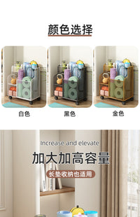 家用运动健身器材收纳架瑜伽收纳筐夹缝家用羽毛球篮球置物架神器