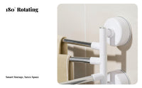 DrillDrillless Installation Swivel Arm Towel Bar 180° Rotating Multi-Rod Swivel Rack Space-Saving Bathroom Fixture Waterproof for Homeowners, Families, Students, Washroom, Dorm Room, Kitchen